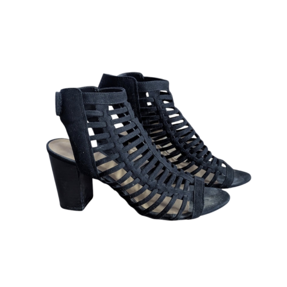 Call It Spring Black Caged Heels